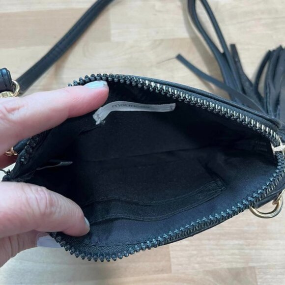 Maurices Black Solid Stadium Event Zipper Crossbody Bag 👜 - Picture 6 of 11